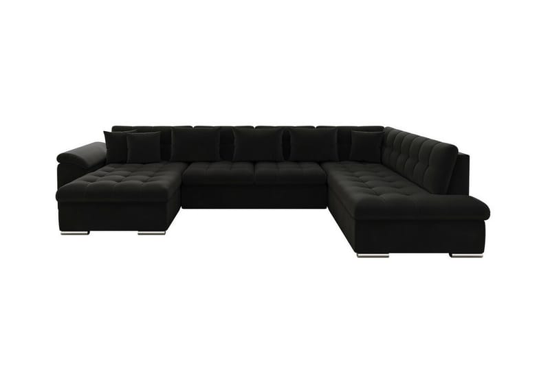 Sakri 5-seters Hjørnesovesofa - Svart - Sovesofaer - Sovesofa divan