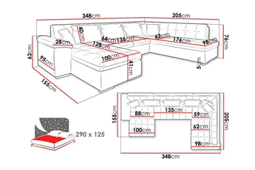 Sakri 5-seters Hjørnesovesofa - Møbler - Sofaer - Sovesofaer