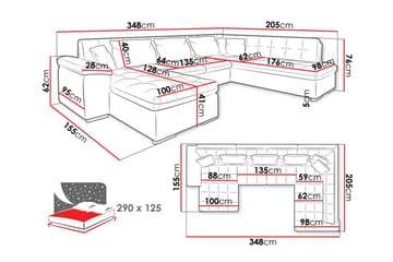 Sakri 5-seters Hjørnesovesofa - Møbler - Sofaer - Sovesofaer