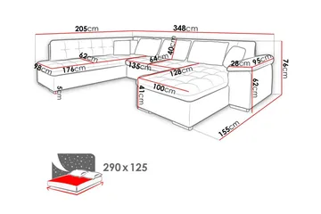 Sakri 5-seters Hjørnesovesofa - Møbler - Sofaer - Sovesofaer