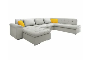 Sakri 5-sits Hörnbäddsoffa Ljusgrå - Møbler - Sofaer - Sovesofaer