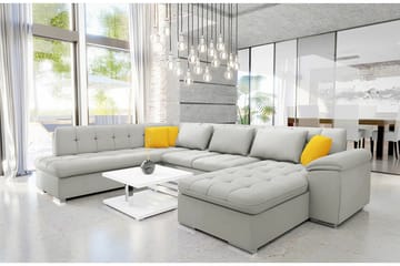 Sakri 5-sits Hörnbäddsoffa Ljusgrå - Møbler - Sofaer - Sovesofaer