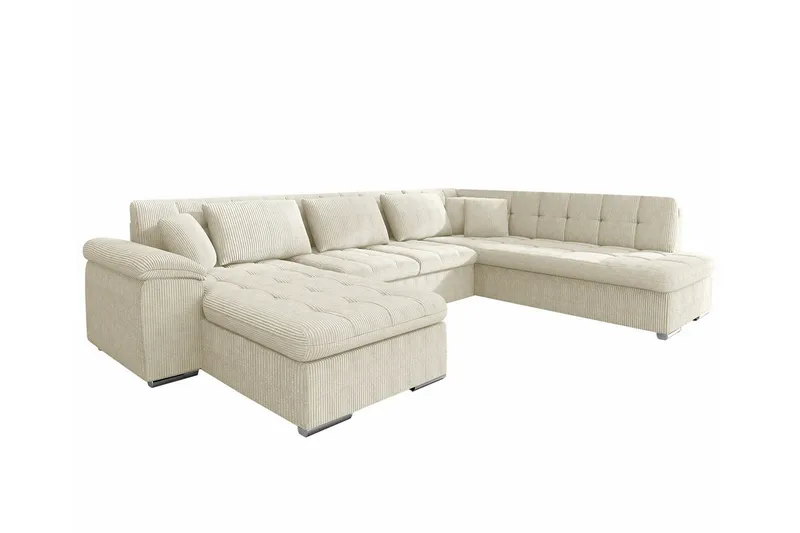 Sakri 5-sits Hörnbäddsoffa NO_BRAND Beige - Møbler - Sofaer - Sovesofaer