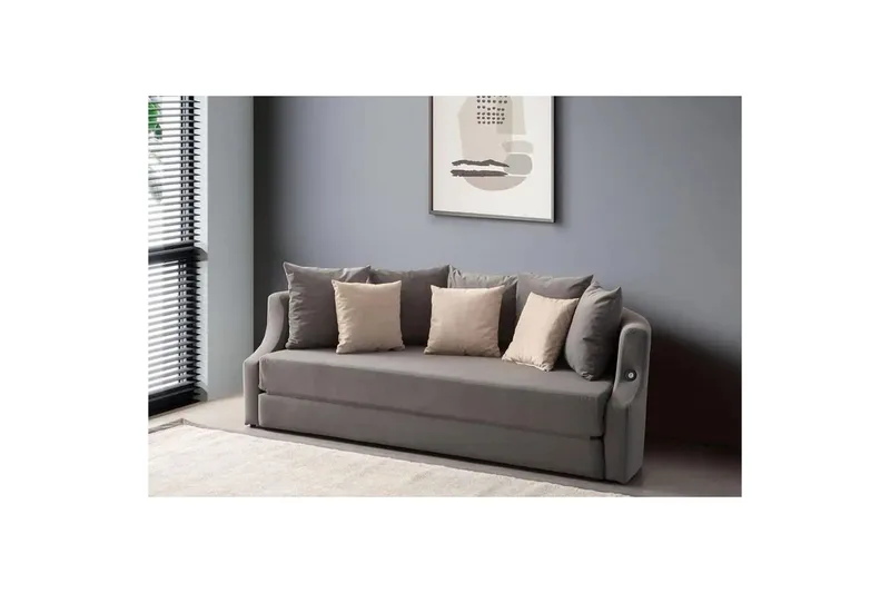 Salrican Sovesofa 3-seter - Grå - Møbler - Sofaer - Sovesofaer