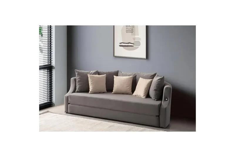 Salrican Sovesofa 3-seter - Grå - Møbler - Sofaer - Sovesofaer