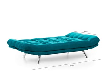 Sandee 3-seter Sovesofa 130x200 cm i Stoff - Petrolblå - Møbler - Sofaer - Sovesofaer