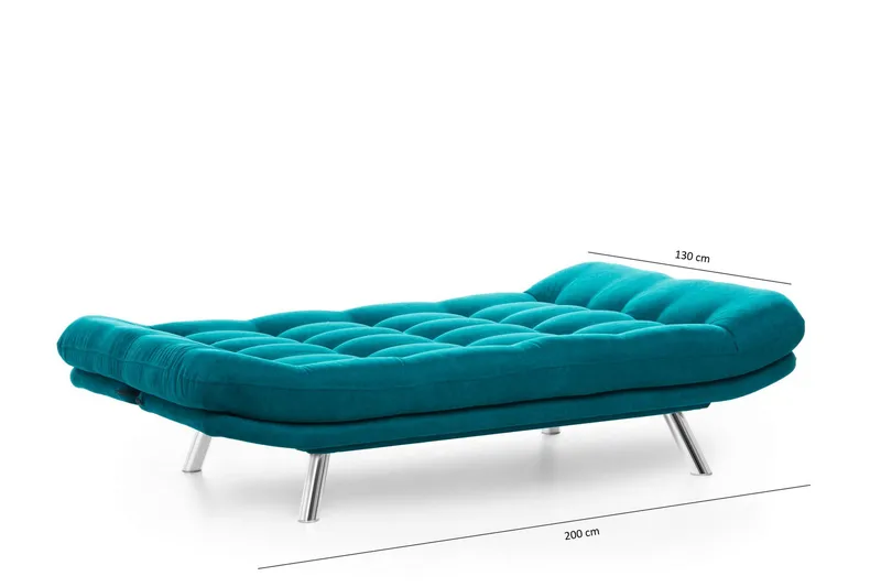 Sandee 3-seter Sovesofa 130x200 cm i Stoff - Petrolblå - Møbler - Sofaer - Sovesofaer
