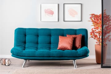 Sandee 3-seter Sovesofa 130x200 cm i Stoff - Petrolblå - Møbler - Sofaer - Sovesofaer
