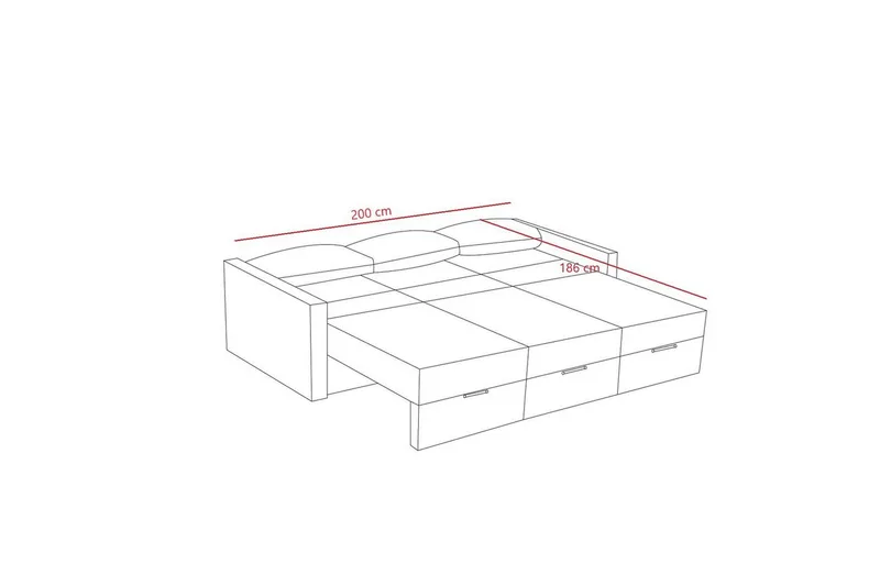 Savra Sovesofa 3-sits - Grå - Møbler - Sofaer - Sovesofaer