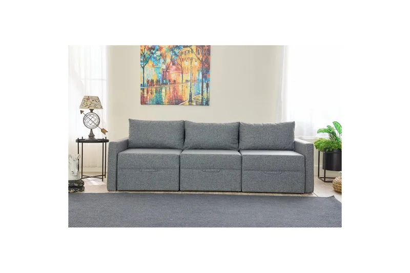 Savra Sovesofa 3-sits - Grå - Møbler - Sofaer - Sovesofaer