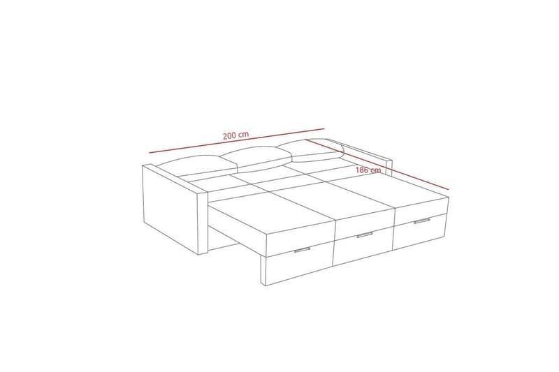 Savra Sovesofa 3-sits - Krem - Møbler - Sofaer - Sovesofaer