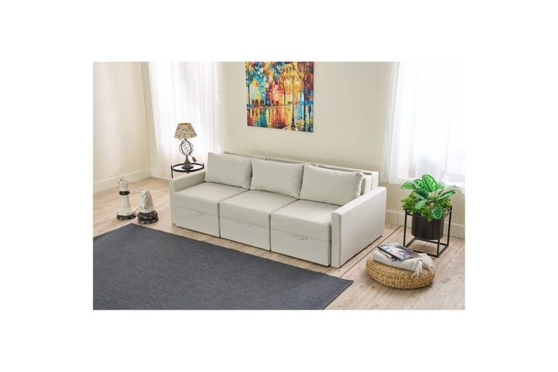 Savra Sovesofa 3-sits - Krem - Møbler - Sofaer - Sovesofaer