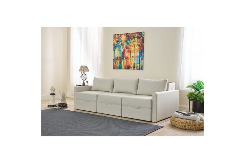 Savra Sovesofa 3-sits - Krem - Møbler - Sofaer - Sovesofaer