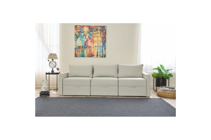 Savra Sovesofa 3-sits - Krem - Møbler - Sofaer - Sovesofaer
