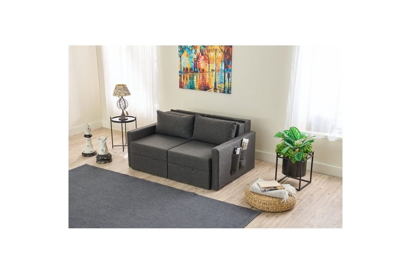 Savra Sovesofa med Divan 2-sits - Antrasitt - Møbler - Sofaer - Sovesofaer