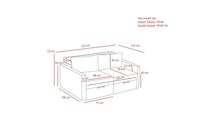 Savra Sovesofa med Divan 2-sits - Antrasitt - Møbler - Sofaer - Sovesofaer