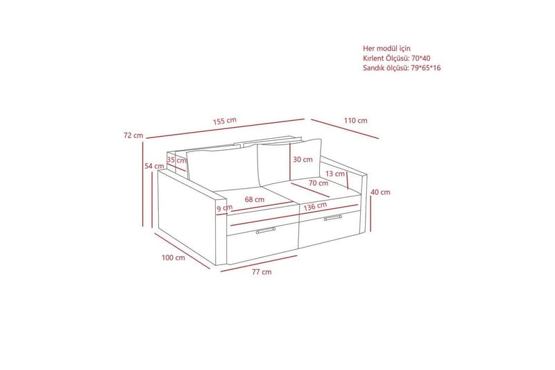 Savra Sovesofa med Divan 2-sits - Antrasitt - Møbler - Sofaer - Sovesofaer