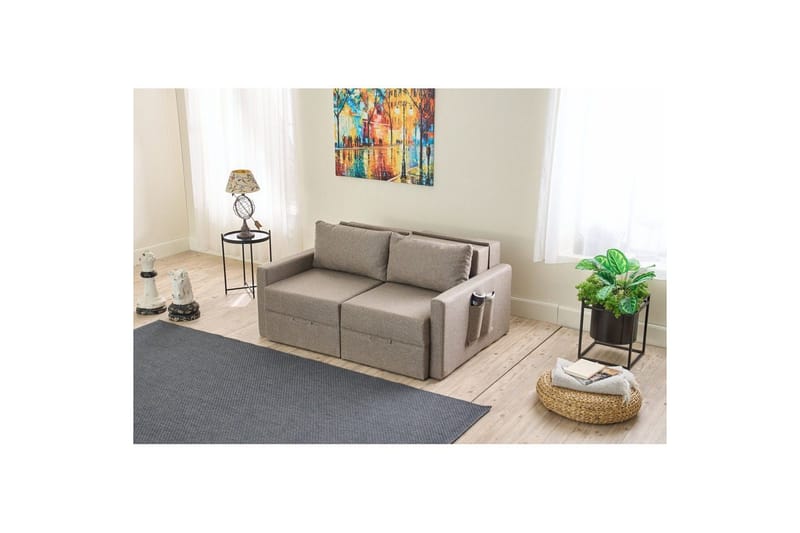 Savra Sovesofa med Divan 2-sits - Brun - Møbler - Sofaer - Sovesofaer