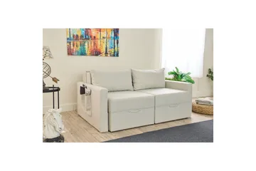 Savra Sovesofa med Divan 2-sits - Krem - Møbler - Sofaer - Sovesofaer