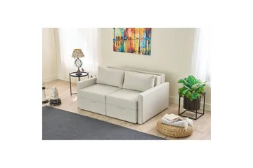 Savra Sovesofa med Divan 2-sits - Krem - Møbler - Sofaer - Sovesofaer