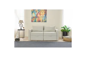 Savra Sovesofa med Divan 2-sits - Krem - Møbler - Sofaer - Sovesofaer