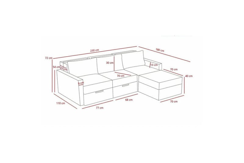 Savra Sovesofa med Divan 3-sits - Brun - Møbler - Sofaer - Sovesofaer