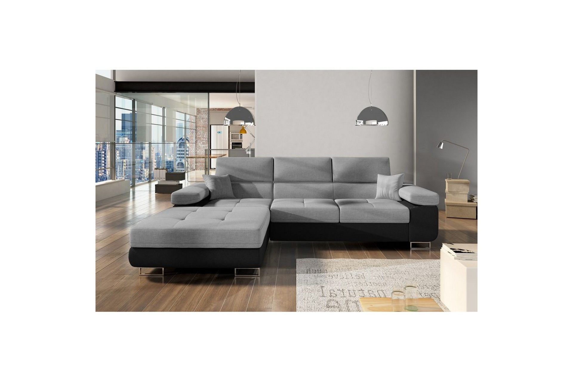 Seksjon Eltap Armando 289x85x203 cm - Sawana 05, Sawana 14, Grå, Svart, Venstre
