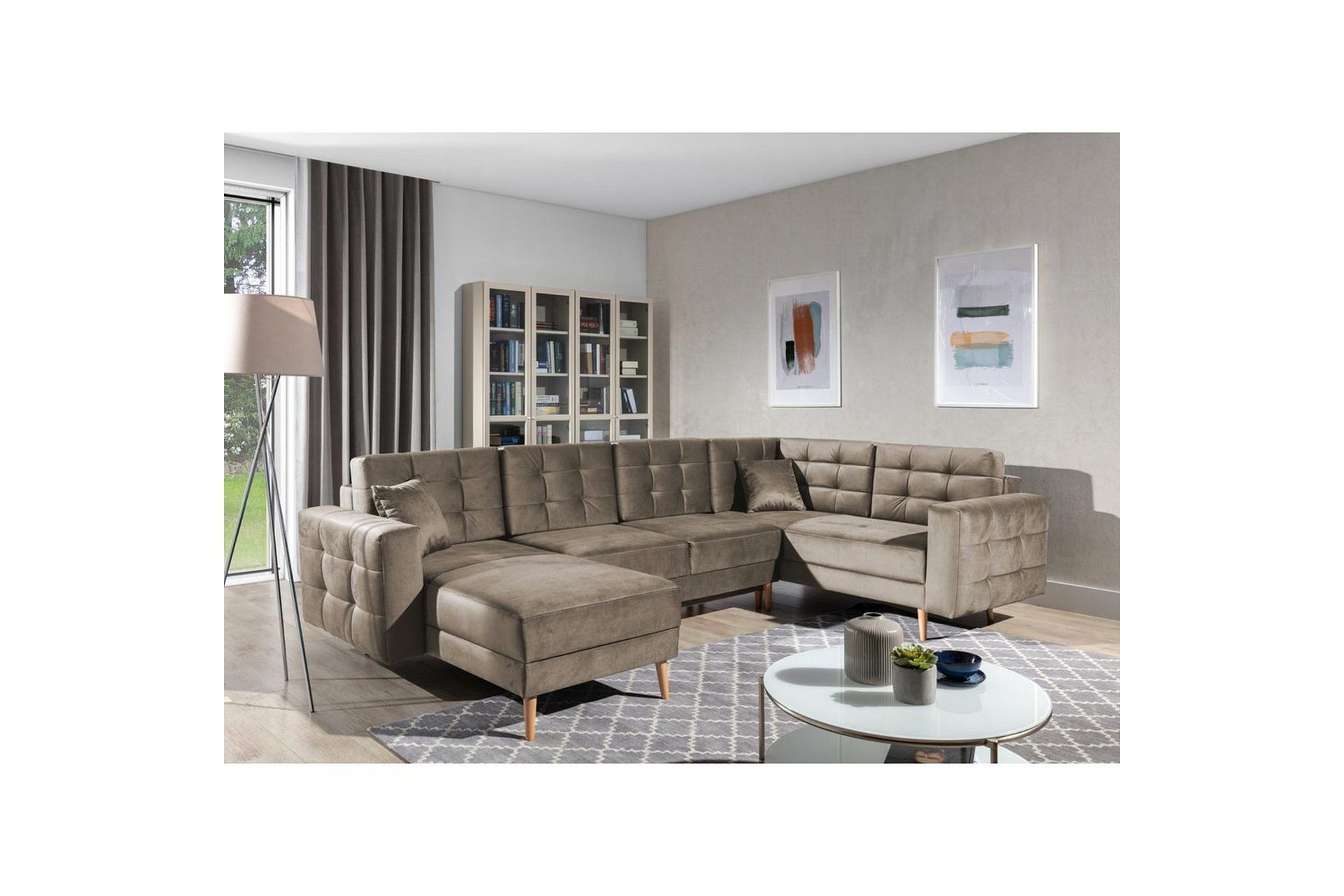 Seksjon Eltap Asgard U 326x202x93 cm - Monolith 09, Mørk Beige