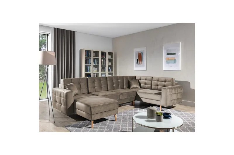 Seksjon Eltap Asgard U 326x202x93 cm, Monolith 09, Mørk Beige