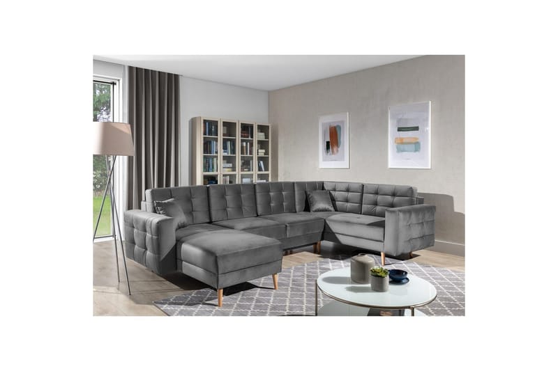 Seksjon Eltap Asgard U 326x202x93 cm - Monolith 85, Grå - Møbler - Sofaer - Sovesofaer