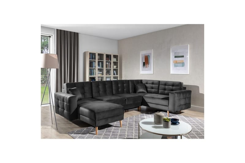 Seksjon Eltap Asgard U 326x202x93 cm - Monolith 97, Mørk grå - Møbler - Sofaer - Sovesofaer