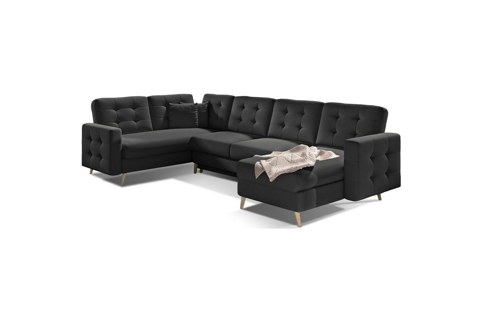 Seksjon Eltap Asgard U 326x202x93 cm - Soft 11, Svart