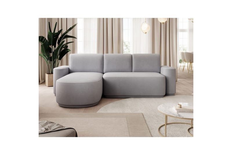 Seksjon Eltap Aurumm 285x92x180 cm - Amore 03, Lys grå, Venstre - Møbler - Sofaer - Sovesofaer