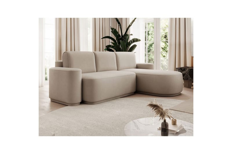 Seksjon Eltap Aurumm 285x92x180 cm - Amore 18, Beige, Høyre - Møbler - Sofaer - Sovesofaer