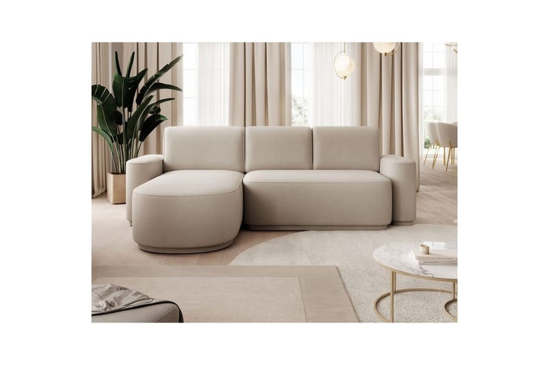 Seksjon Eltap Aurumm 285x92x180 cm - Amore 18, Beige, Venstre - Møbler - Sofaer - Sovesofaer