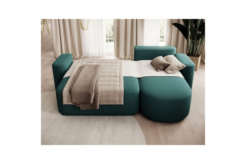 Seksjon Eltap Aurumm 285x92x180 cm - Enjoy 35, Grønn, Høyre - Møbler - Sofaer - Sovesofaer