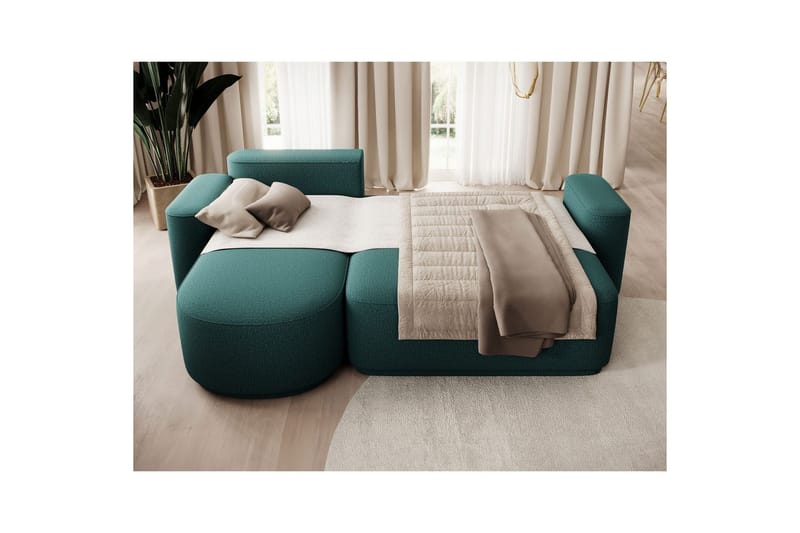 Seksjon Eltap Aurumm 285x92x180 cm - Enjoy 35, Grønn, Venstre - Møbler - Sofaer - Sovesofaer