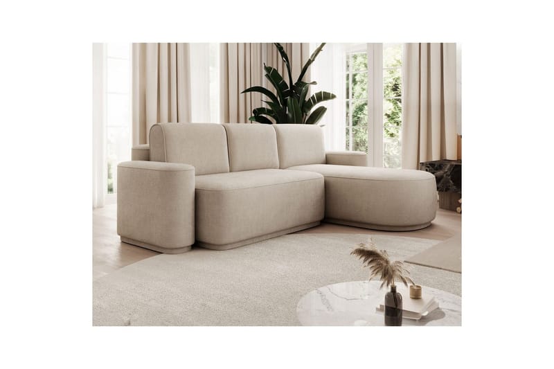 Seksjon Eltap Aurumm 285x92x180 cm - Touch 18, Beige, Høyre - Møbler - Sofaer - Sovesofaer