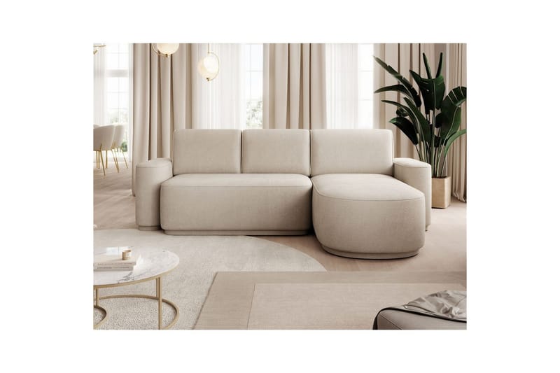 Seksjon Eltap Aurumm 285x92x180 cm - Touch 18, Beige, Høyre - Møbler - Sofaer - Sovesofaer