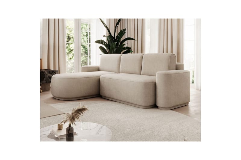 Seksjon Eltap Aurumm 285x92x180 cm - Touch 18, Beige, Venstre - Møbler - Sofaer - Sovesofaer