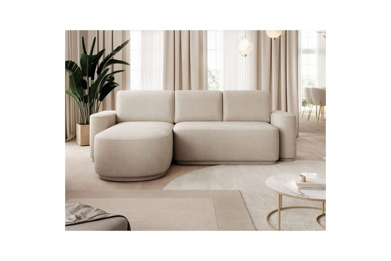 Seksjon Eltap Aurumm 285x92x180 cm - Touch 18, Beige, Venstre - Møbler - Sofaer - Sovesofaer