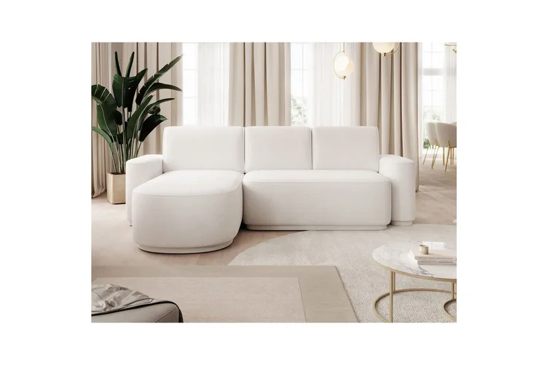 Seksjon Eltap Aurumm 285x92x180 cm - Paolli 01 Hvit, Venstre - Møbler - Sofaer - Sovesofaer