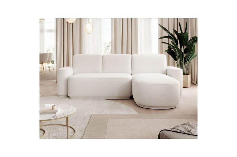 Seksjon Eltap Aurumm 285x92x180 cm - Paolli 01 Hvit, Høyre - Møbler - Sofaer - Sovesofaer