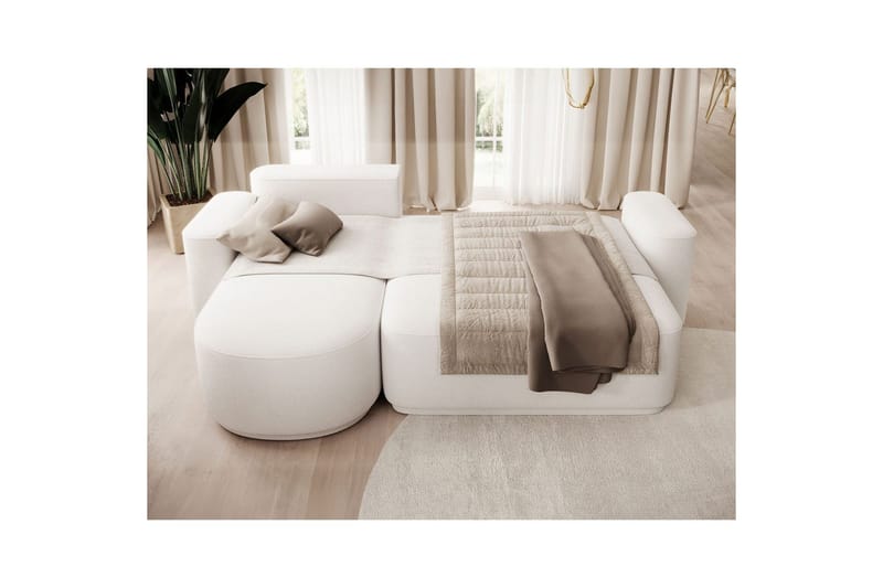 Seksjon Eltap Aurumm 285x92x180 cm - Paolli 01 Hvit, Venstre - Møbler - Sofaer - Sovesofaer