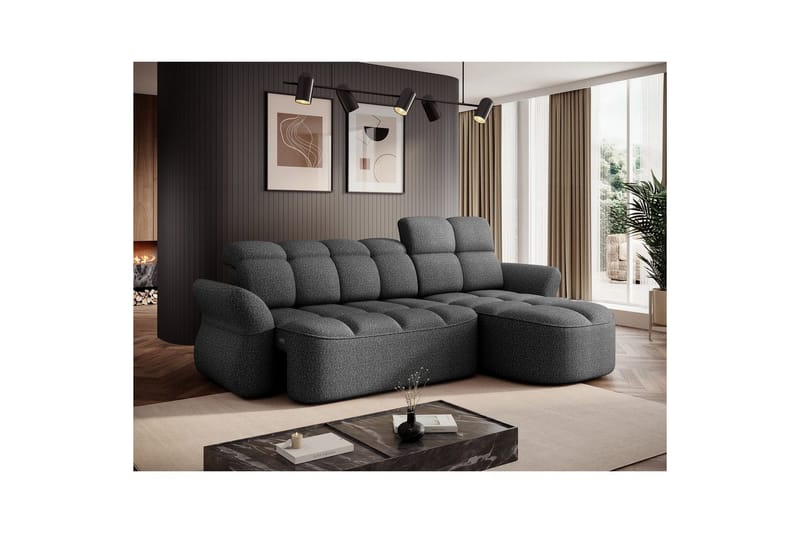 Seksjon Eltap Beneth 301x115x185 cm - Breona 04, Grå, Høyre - Møbler - Sofaer - Sovesofaer