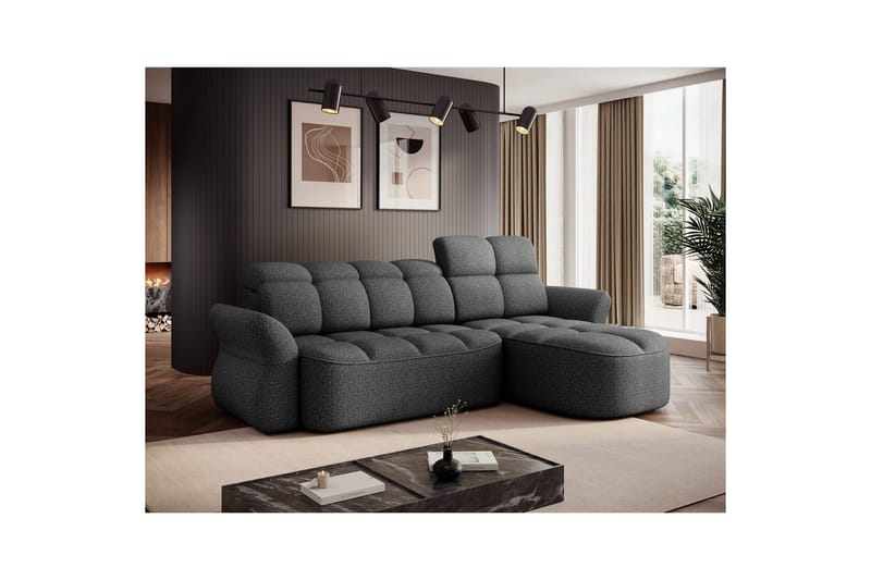 Seksjon Eltap Beneth 301x115x185 cm - Breona 04, Grå, Høyre - Møbler - Sofaer - Sovesofaer