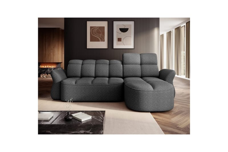 Seksjon Eltap Beneth 301x115x185 cm - Breona 04, Grå, Høyre - Møbler - Sofaer - Sovesofaer