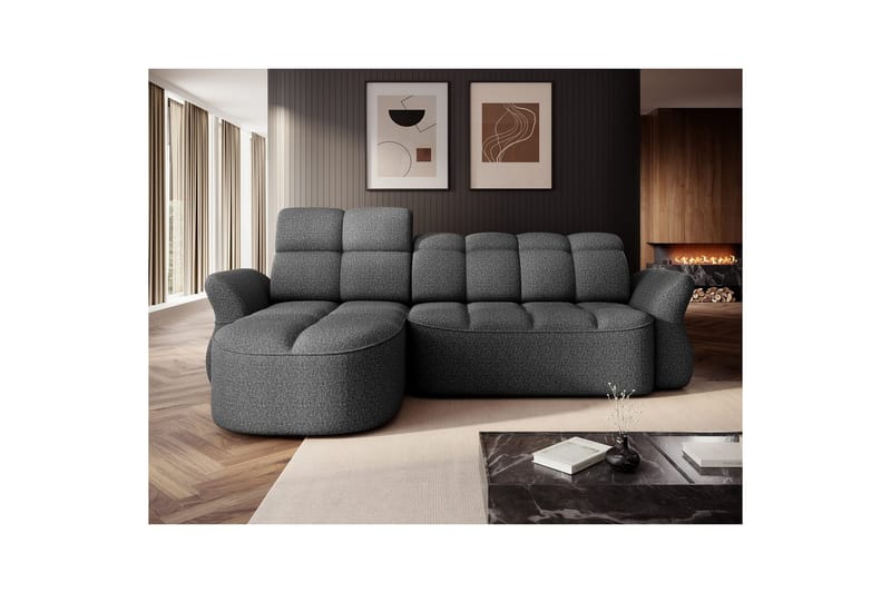 Seksjon Eltap Beneth 301x115x185 cm - Breona 04, Grå, Venstre - Møbler - Sofaer - Sovesofaer