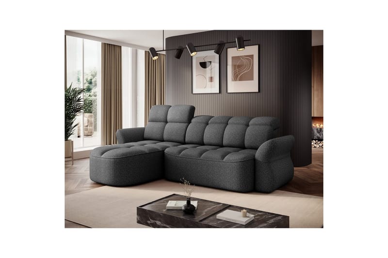 Seksjon Eltap Beneth 301x115x185 cm - Breona 04, Grå, Venstre - Møbler - Sofaer - Sovesofaer