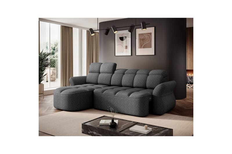 Seksjon Eltap Beneth 301x115x185 cm - Breona 04, Grå, Venstre - Møbler - Sofaer - Sovesofaer